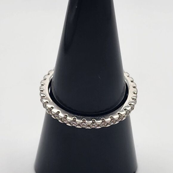 Bomb Party Sterling Silver & CZ Eternity Ring (8) - Picture 4 of 6